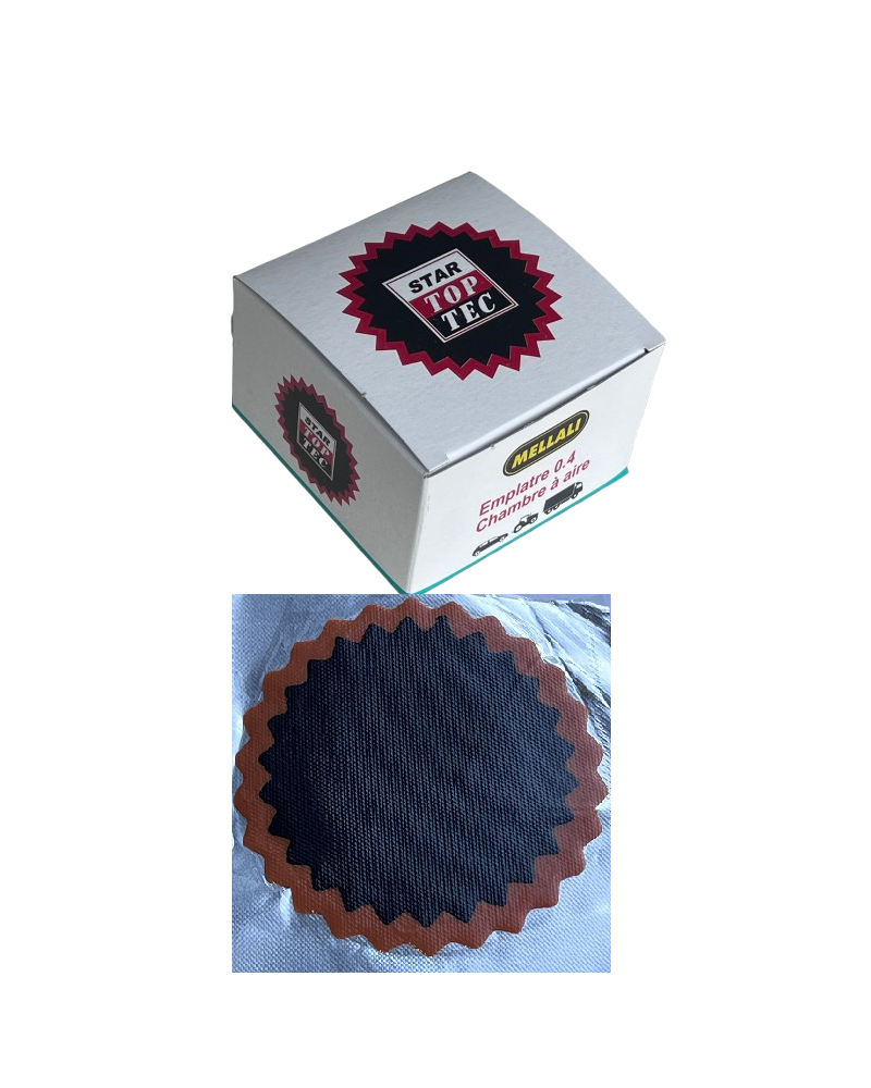 Pièces réparations chambres a air, N°4 Ø 75m  Boite de 20 pic