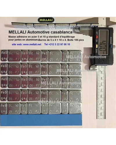 Masses d’équilibrage Autocollant en acier pour jantes en aluminium. Vente BOITE 400 Pics
