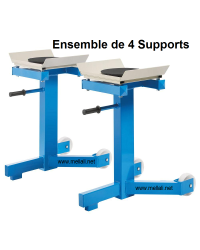 Ensemble De 4 Supports 2 Plateau Mobile De Géométrie sur pont 2 colonnes ou ciseaux