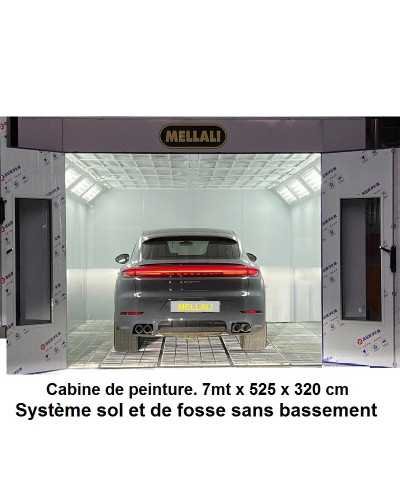 Cabine de peinture Diesel, 7 mt- Brûleur  Italien