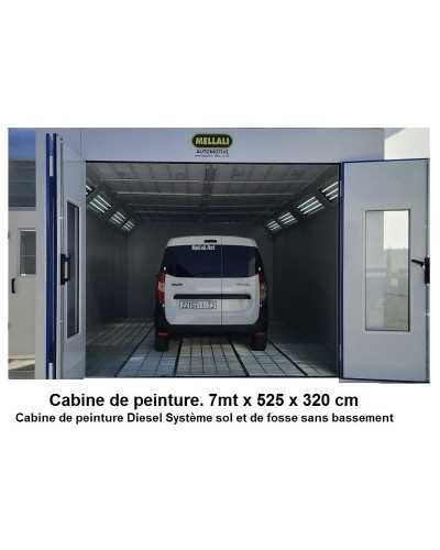 Cabine de peinture Diesel, 7 mt- Brûleur  Italien