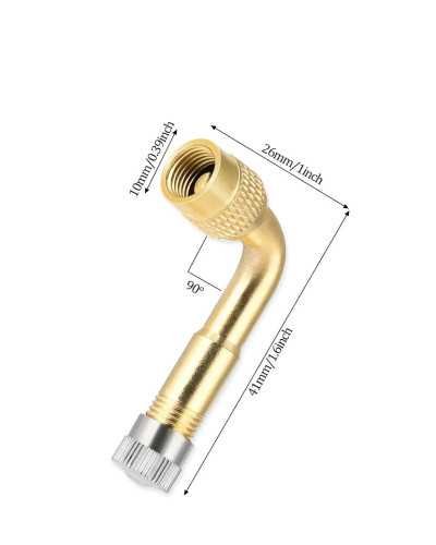 Valve Rallonges Coude A 90° degrés Adaptateurs universels en laiton pour valve de pneu,