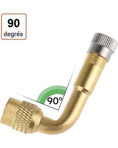 Valve Rallonges Coude A 90° degrés Adaptateurs universels en laiton pour valve de pneu,