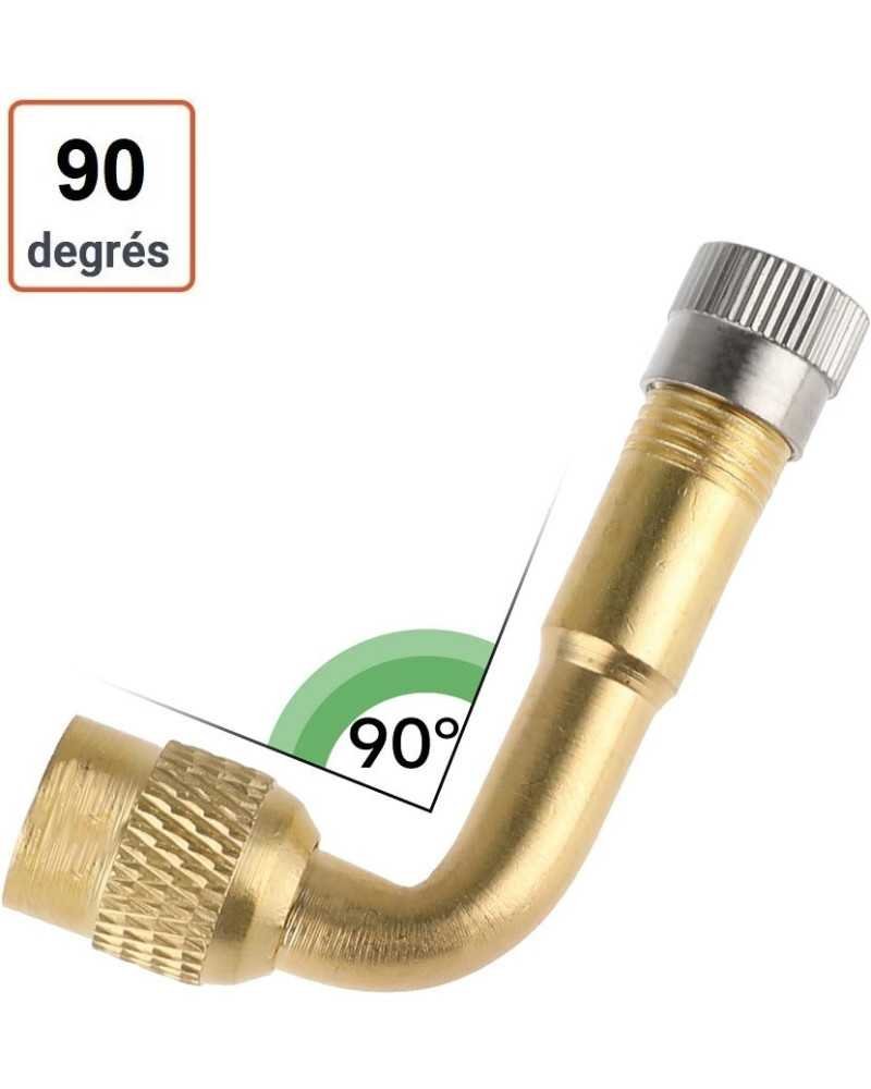 Valve Rallonges Coude A 90° degrés Adaptateurs universels en laiton pour valve de pneu,