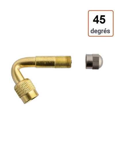 Valve Rallonges Coude 45° Adaptateur universels en laiton pour valve de pneu,