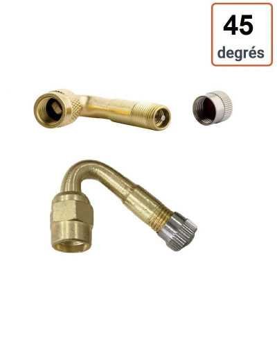 Valve Rallonges Coude 45° Adaptateur universels en laiton pour valve de pneu,