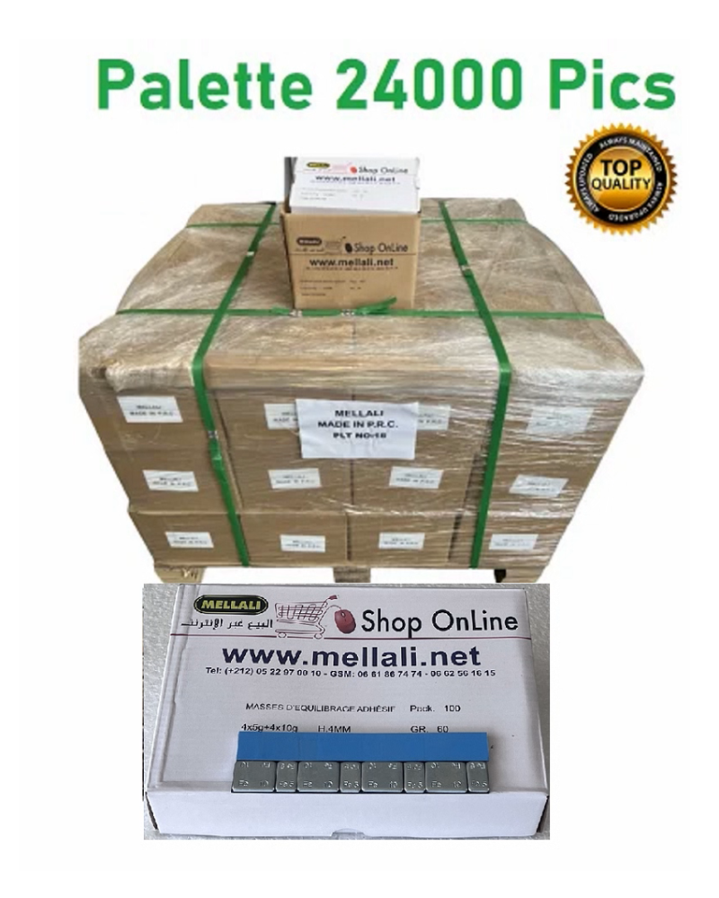 Masses d’équilibrage Autocollant en acier pour jantes en aluminium. Vente Palette 24000 Pics