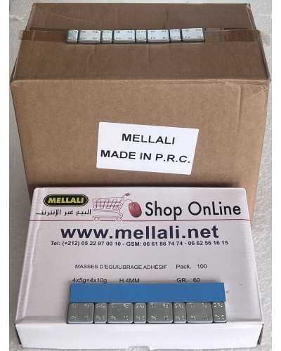 Masses d’équilibrage Autocollant en acier pour jantes en aluminium. Vente BOITE 400 Pics