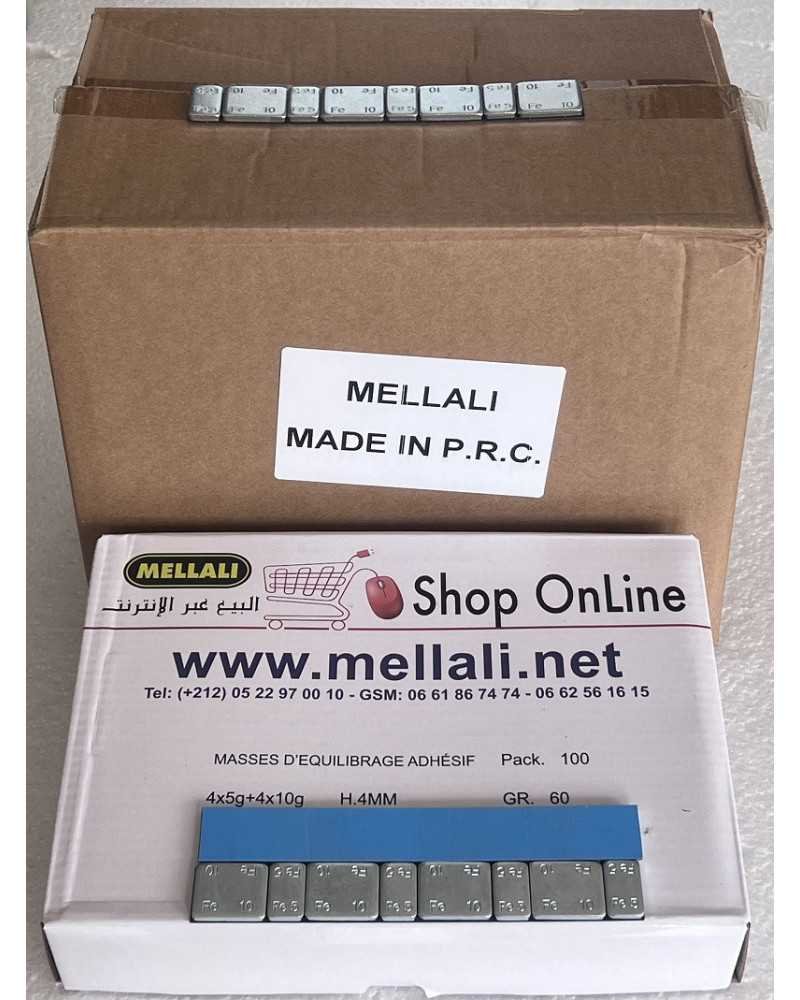 Masses d’équilibrage Autocollant en acier pour jantes en aluminium. Vente BOITE 400 Pics