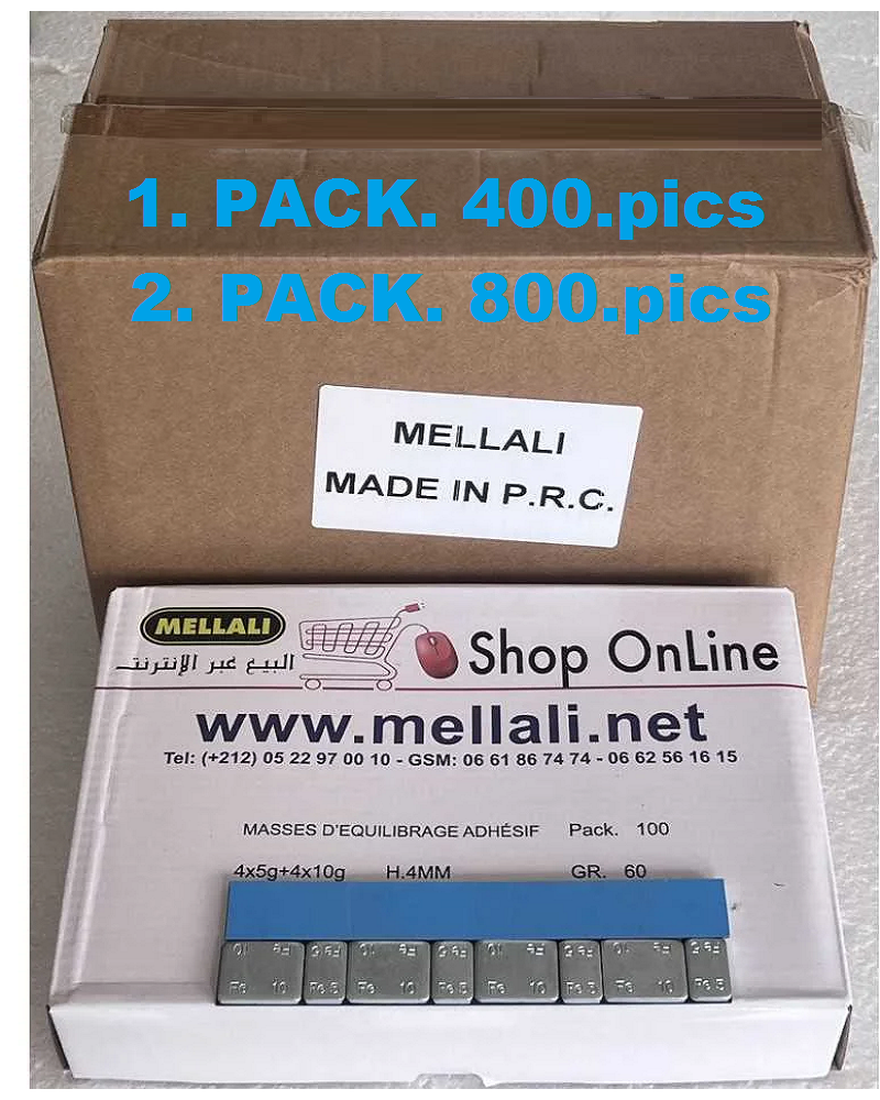 Masses d’équilibrage Autocollant en acier pour jantes en aluminium. Vente BOITE 400 Pics-Model ROUND