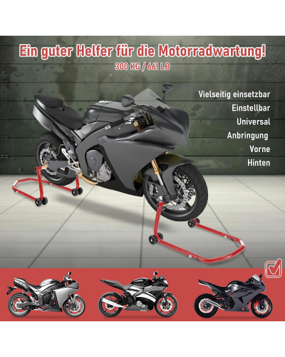 Béquille de moto pour roue avant Capacité de charge jusqu'à 350 kg À Lancement Manuelle,