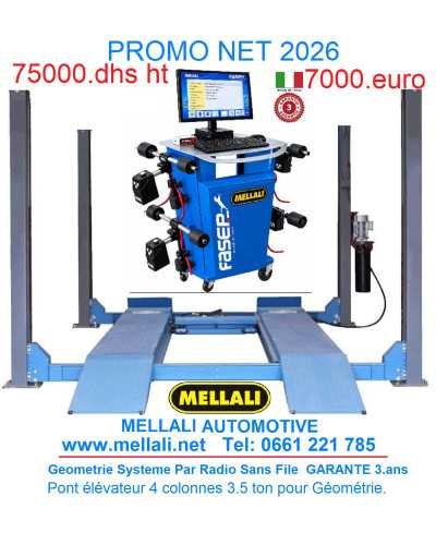 Pont élévateur 4 colonnes 3.5 ton PLUS Machine Géométrie.