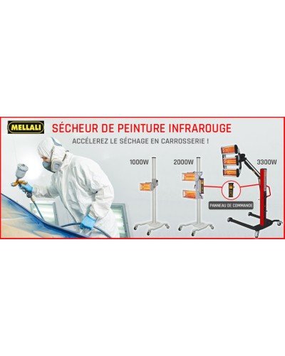 Sécheur Lampe de peinture automobile Infrarouge 3 Panneaux. PL-3000 W