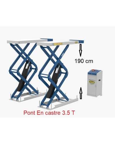 Ponts élévateurs double ciseaux à profil bas En castre 2 Cylindre Capacité de charge 3.5 Ton