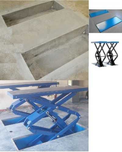 Ponts élévateurs En castre double ciseaux à profil bas 2 Cylindre Capacité 3.5 Ton