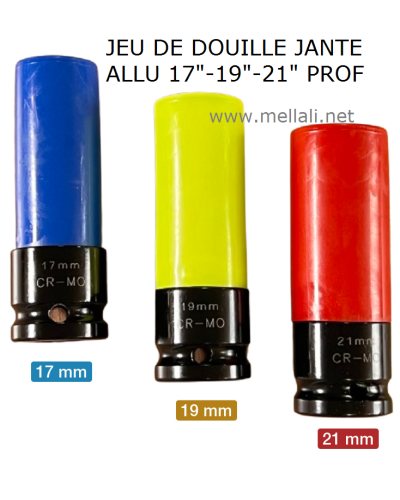 Jeu de 3 douilles pour jantes Aluminium 17"-19"-21" PROFESSIONNEL