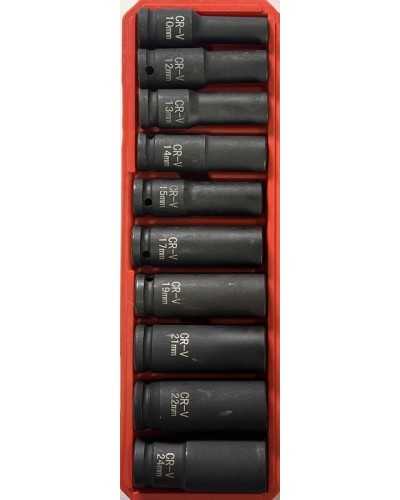 COFFRET DE DOUILLE LONGE PROFESSIONAL 1/2" 10 pcs