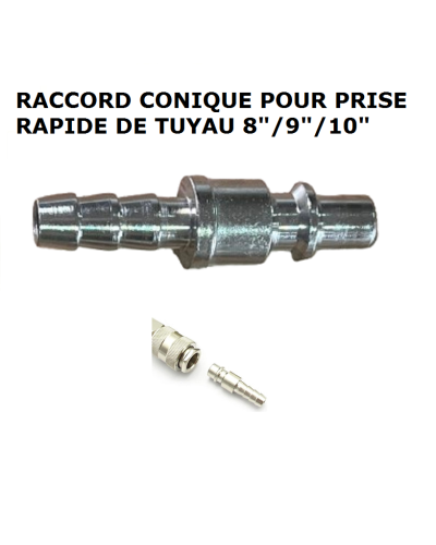 PRISE RAPIDE FILETAGE PLUS RACCORD CONIQUE POUR TUYAU DE AIR 8" 1/4-M