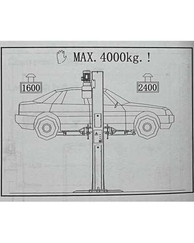 Pont Élévateur Hydraulique Double Colonne Déverrouillage System Sécurité automatique Electrique 4.Ton