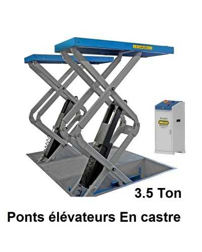 Ponts élévateurs En castre double ciseaux 2 Cylindre Capacité 3.5 Ton