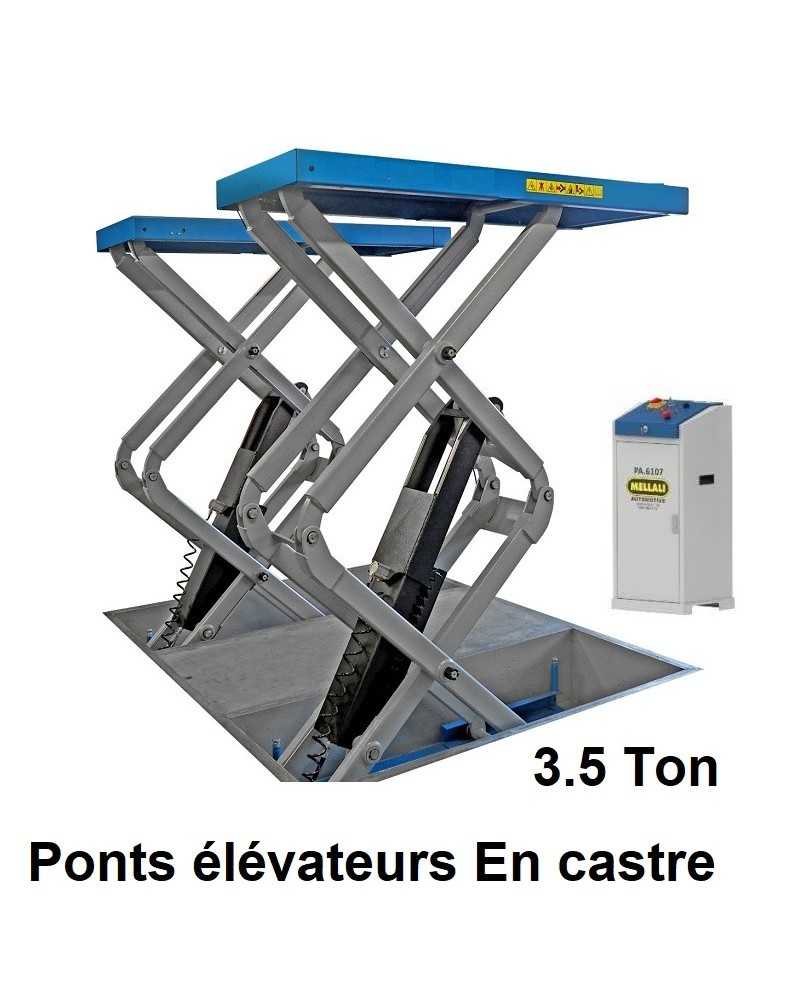 Ponts élévateurs En castre double ciseaux 2 Cylindre Capacité 3.5 Ton